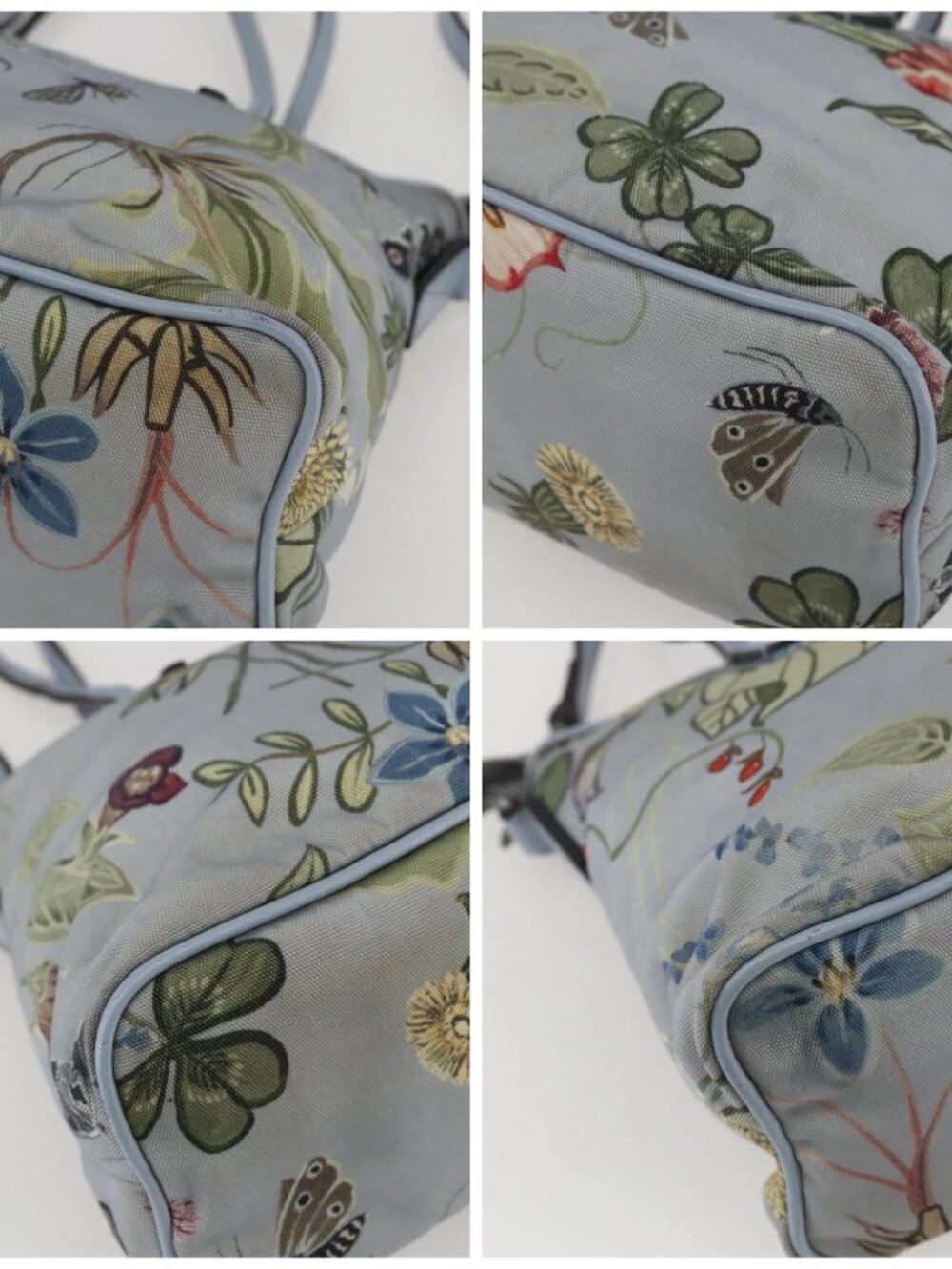 GUCCI Botanical Tote Bag Canvas 2way Blue Silver 353440 Auth BA9018 - Picture 15 of 16